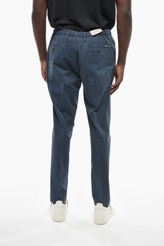 Stretch Cotton Chino Pants With Elastic Waist