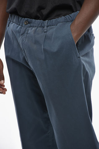 Stretch Cotton Chino Pants With Elastic Waist