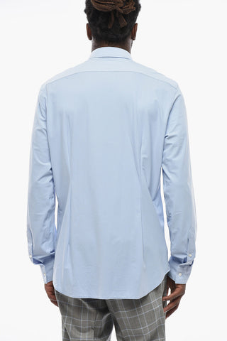 CC COLLECTION Camicia in Nylon Stretch con Collo Francese 