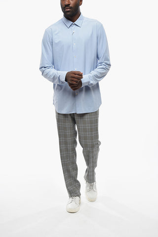 CC COLLECTION Camicia in Nylon Stretch con Collo Francese 