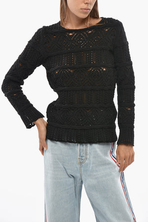 Maglia Girocollo Effetto Openwork 