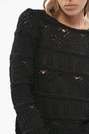 Maglia Girocollo Effetto Openwork 
