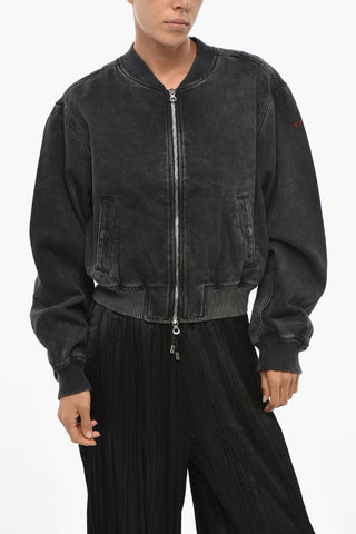 Denim Cropped-Fit Bomber DE-KIDDO