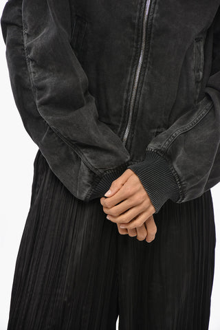 Denim Cropped-Fit Bomber DE-KIDDO