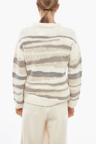 Wool-Blend Striped Crewneck Sweater