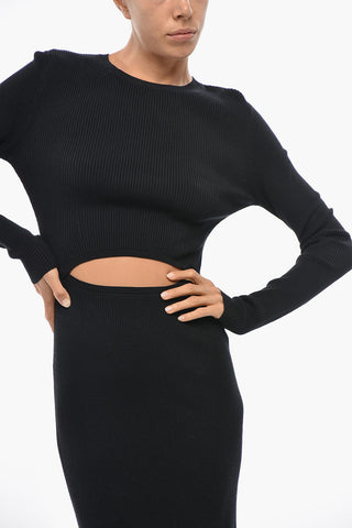 Geripptes Midikleid M-PELAGOS Mit Cut-Out-Detail