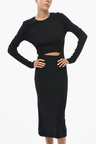 Geripptes Midikleid M-PELAGOS Mit Cut-Out-Detail