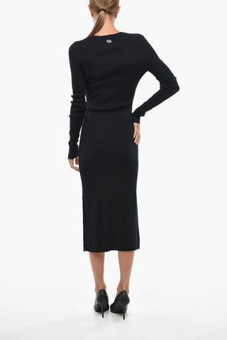 Geripptes Midikleid M-PELAGOS Mit Cut-Out-Detail