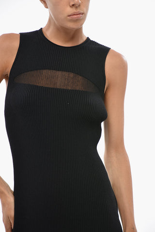 Ribbed Wool-Blend Pencil Dress M-SLENDER