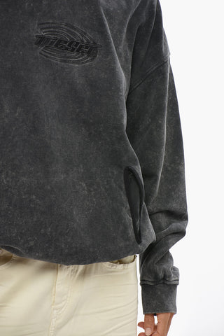 Felpa Hoodie S-BOXSTIC Effetto Acid-Wash con Logo Ricamato