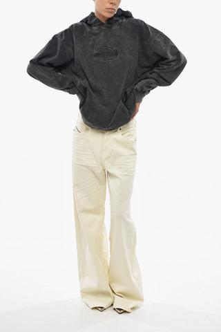 Felpa Hoodie S-BOXSTIC Effetto Acid-Wash con Logo Ricamato