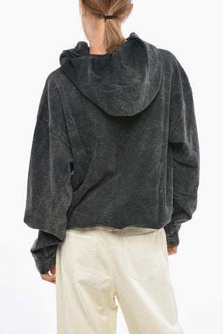 Felpa Hoodie S-BOXSTIC Effetto Acid-Wash con Logo Ricamato