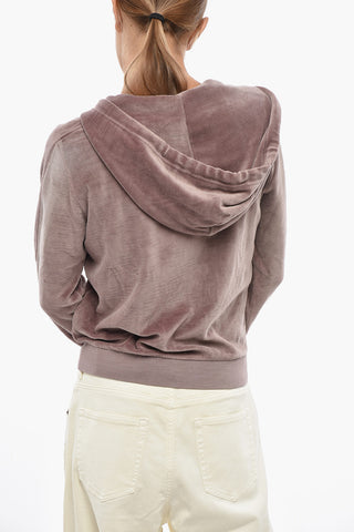 Felpa F-ELY-Q1 in Ciniglia con Cappuccio e Chiusura Zip