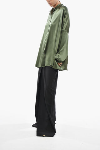 Oversize-Hemd aus Seide in Uni