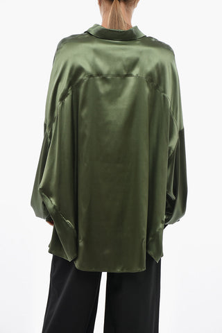 Oversize-Hemd aus Seide in Uni