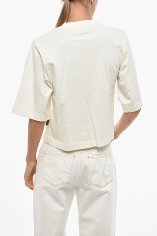 T-shirt Girocollo Oversize Con Stampa Logo a Contrasto
