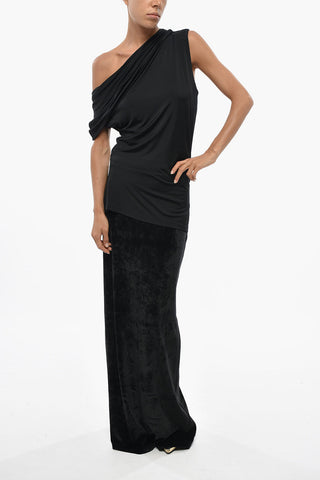 Draped One-Shoulder Top with Asymmetric Neckline