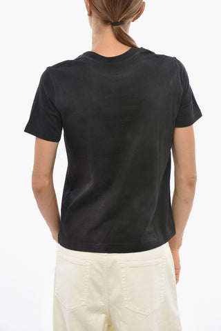 Solid Cotton Jersey Crewneck T-Shirt T-REG-SAB