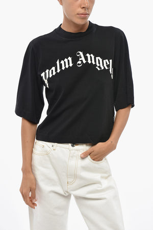 T-shirt Girocollo Oversize Con Stampa Logo a Contrasto
