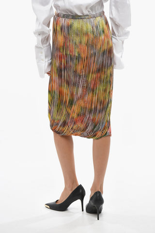 Midi-Rock aus Baumwolle mit Tie-Dye-Effekt und ausgefransten Details