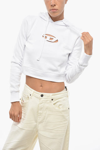Cropped Fit Hoodie F-SLIMMY with Logo Cut-Out