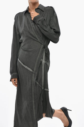 Midi-Wickelkleid D-RAVEN-Q1 Mit Asymmetrischem Schnitt