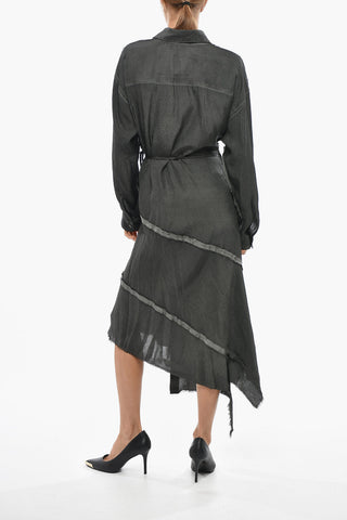 Midi-Wickelkleid D-RAVEN-Q1 Mit Asymmetrischem Schnitt