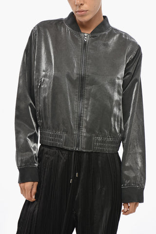 Cropped Bomber Jacket G-HOST With Shiny Finish