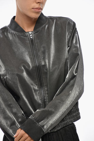Cropped Bomber Jacket G-HOST With Shiny Finish