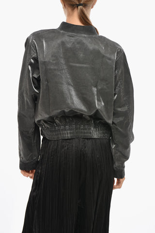 Cropped Bomber Jacket G-HOST With Shiny Finish