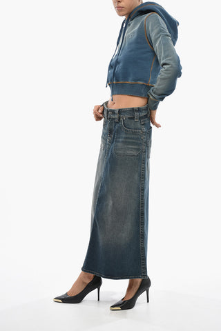 Denim Midi Skirt DE-PAGO with Oversized Front Pockets