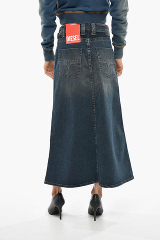 Denim Midi Skirt DE-PAGO with Oversized Front Pockets