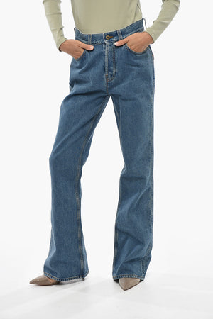 Stretch Denim Flared Jeans 25cm