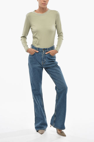 Stretch Denim Flared Jeans 25cm