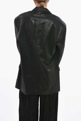 Coated Cotton Jacket D-BLA With Flap Pockets And Logo Buttons
