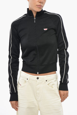 Felpa F-JAMILA-PIPING-D in Misto Cotone con Chiusura Zip