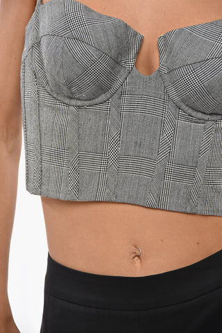 Bustier-Top aus Wollmischung mit District Check-Muster