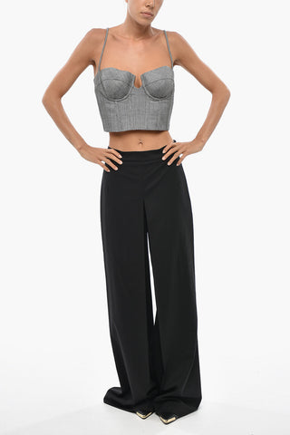 Bustier-Top aus Wollmischung mit District Check-Muster