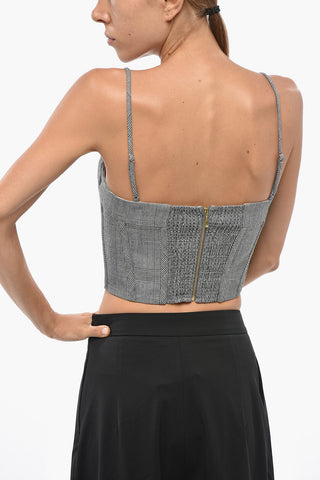 Bustier-Top aus Wollmischung mit District Check-Muster