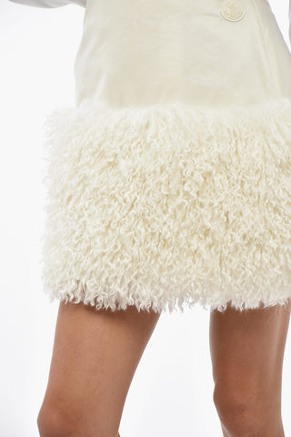 Nylon Miniskirt with Vegan Fur