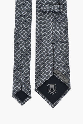 Cravatta In Seta Con Stampa Mini Paisley