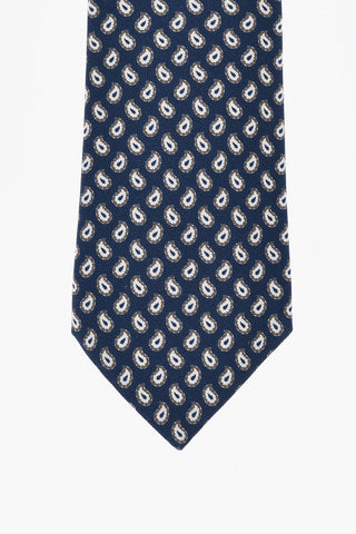 Cravatta In Seta Con Stampa Mini Paisley