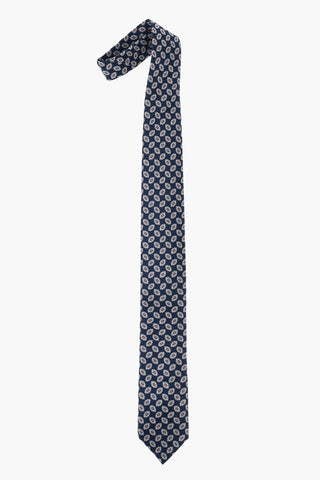Patterned Silk Tie With Matching Pocket Square
