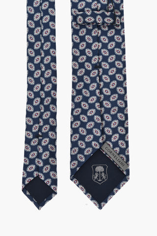 Patterned Silk Tie With Matching Pocket Square
