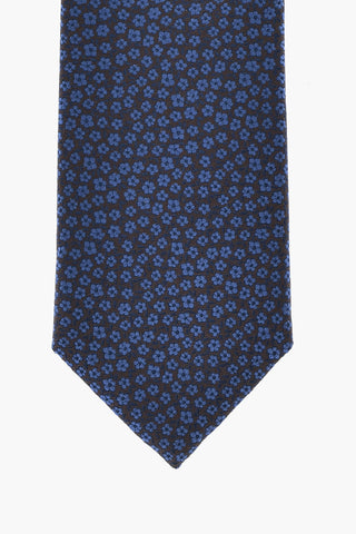 Two-Tone Tie With Floral Embroidery