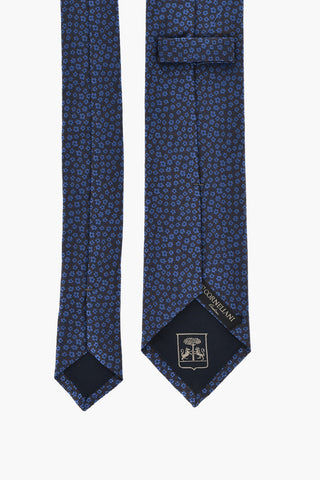 Two-Tone Tie With Floral Embroidery