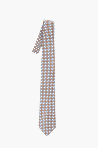 Silk Tie With Geometric Pattern