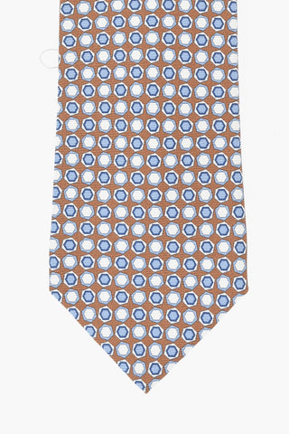 Silk Tie With Geometric Pattern