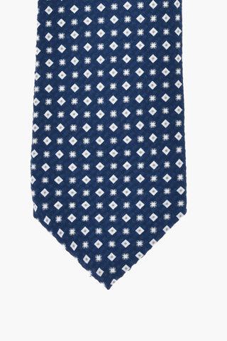 Silk Tie With All-Over Geometric Print