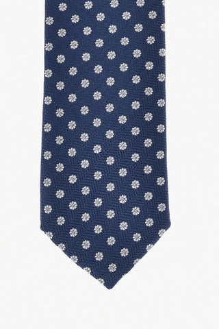 CC COLLECTION Silk Tie With Floral Embroidery